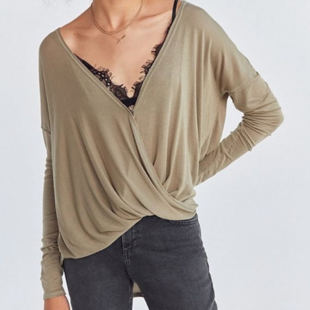 Urban Outfitters Splice Front LS Top